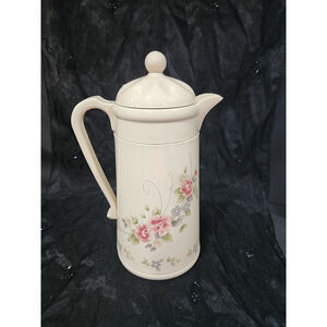 Vintage 1993 Pfaltzgraff Tea Rose Thermal Vacuum Coffee Tea Carafe 1 Quart
